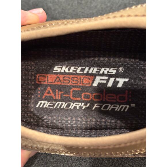 Skechers classic fit air cooled memory foam brown lace up shoes mens 8.5 - Picture 6 of 7